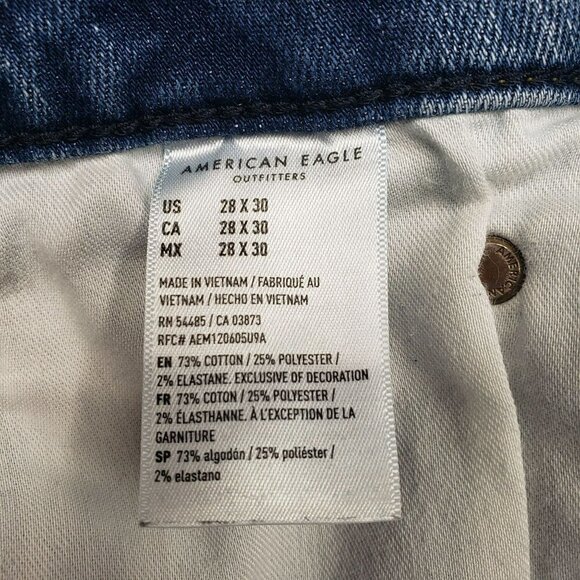 American Eagle Move Free‎ Athletic Fit Jeans Mens 28 x 30 Distressed Medium Wash - Picture 10 of 10